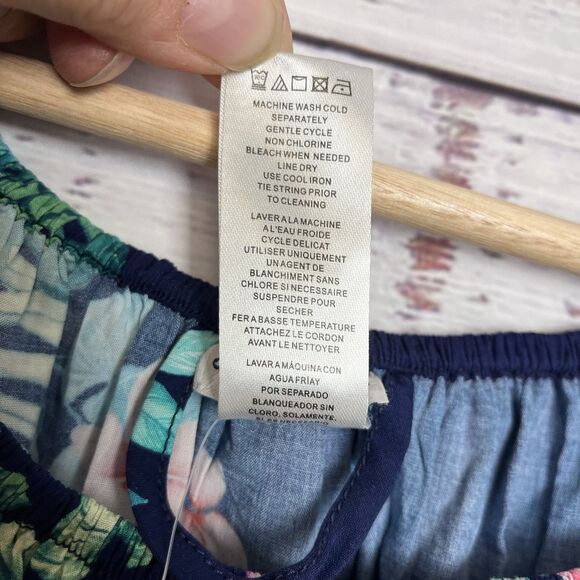 Tommy Bahama Flora Off Shoulder Dress Coverup XS Navy Belt Tropical Hawaiian NWT - Picture 14 of 16